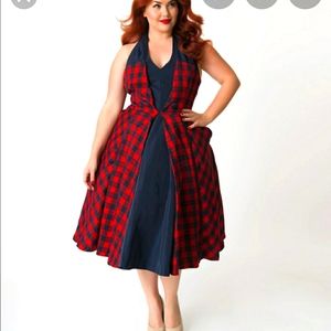 Unique Vintage halter swing dress